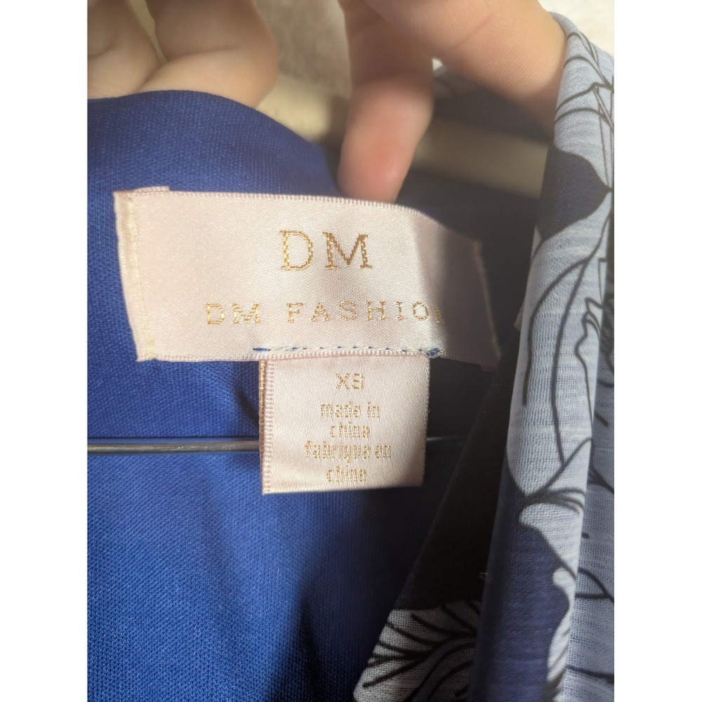 DM Fashion Maxi Dress Women's XS Blue Floral V-Neck Long Sleeve DM1946 Chiffon - Picture 5 of 10